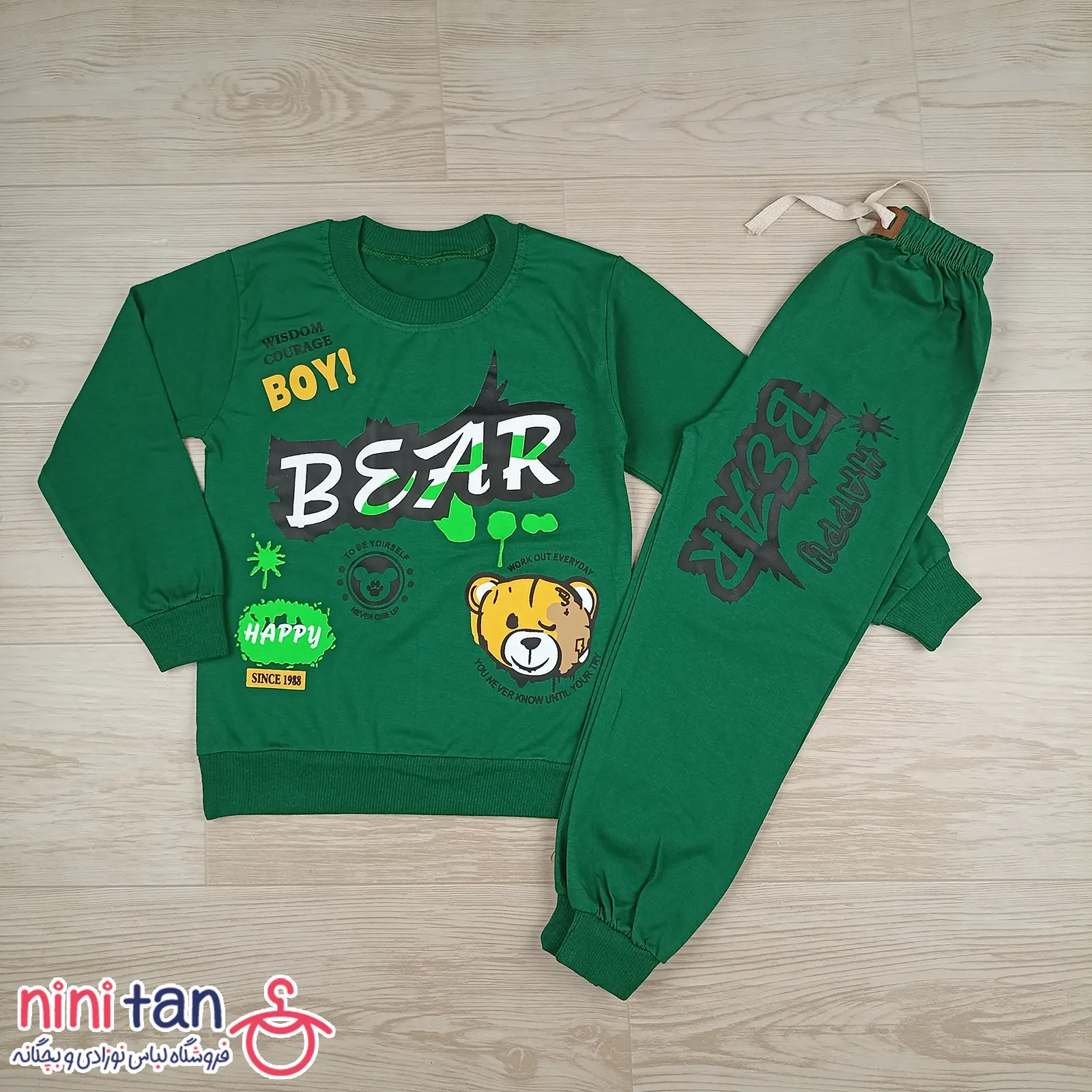 بلوز شلوار بچگانه طرح خرس bear سایز ۳۵ و ۴۰ (3) بلوز شلوار بچگانه طرح خرس bear