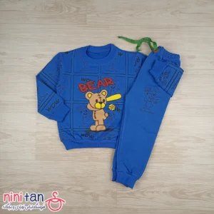 بلوز شلوار بچگانه طرح خرس بیسبال