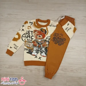 بلوز شلوار بچگانه طرح خرس و ماشین