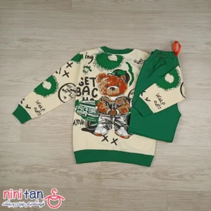 بلوز شلوار بچگانه طرح خرس و ماشین