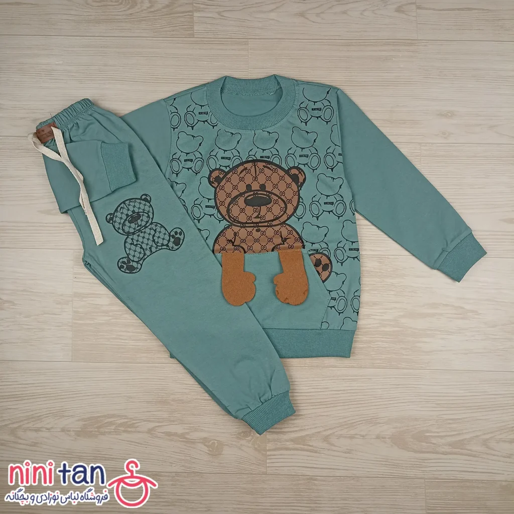 بلوز شلوار بچگانه طرح خرس گوچی
