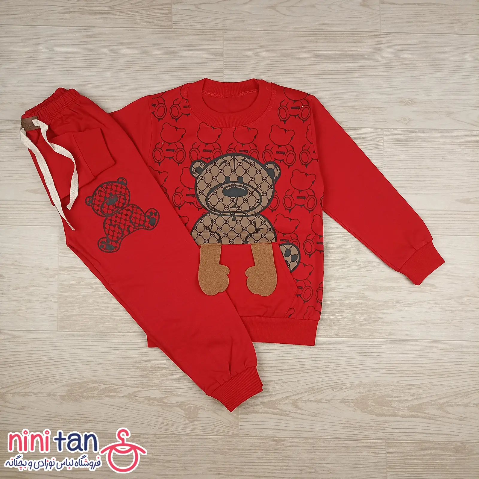 بلوز شلوار بچگانه طرح خرس گوچی سایز ۳۵ تا ۴۵ (3) بلوز شلوار بچگانه طرح خرس گوچی