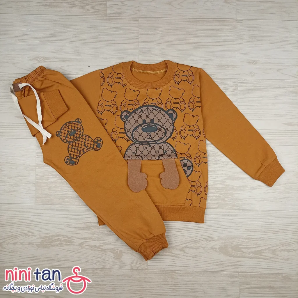 بلوز شلوار بچگانه طرح خرس گوچی