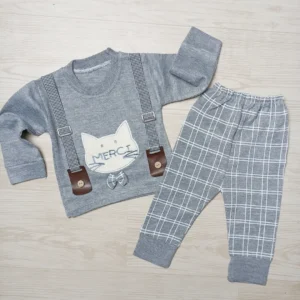 بلوز شلوار نوزاد طرح مرسی سایز 1 و 2