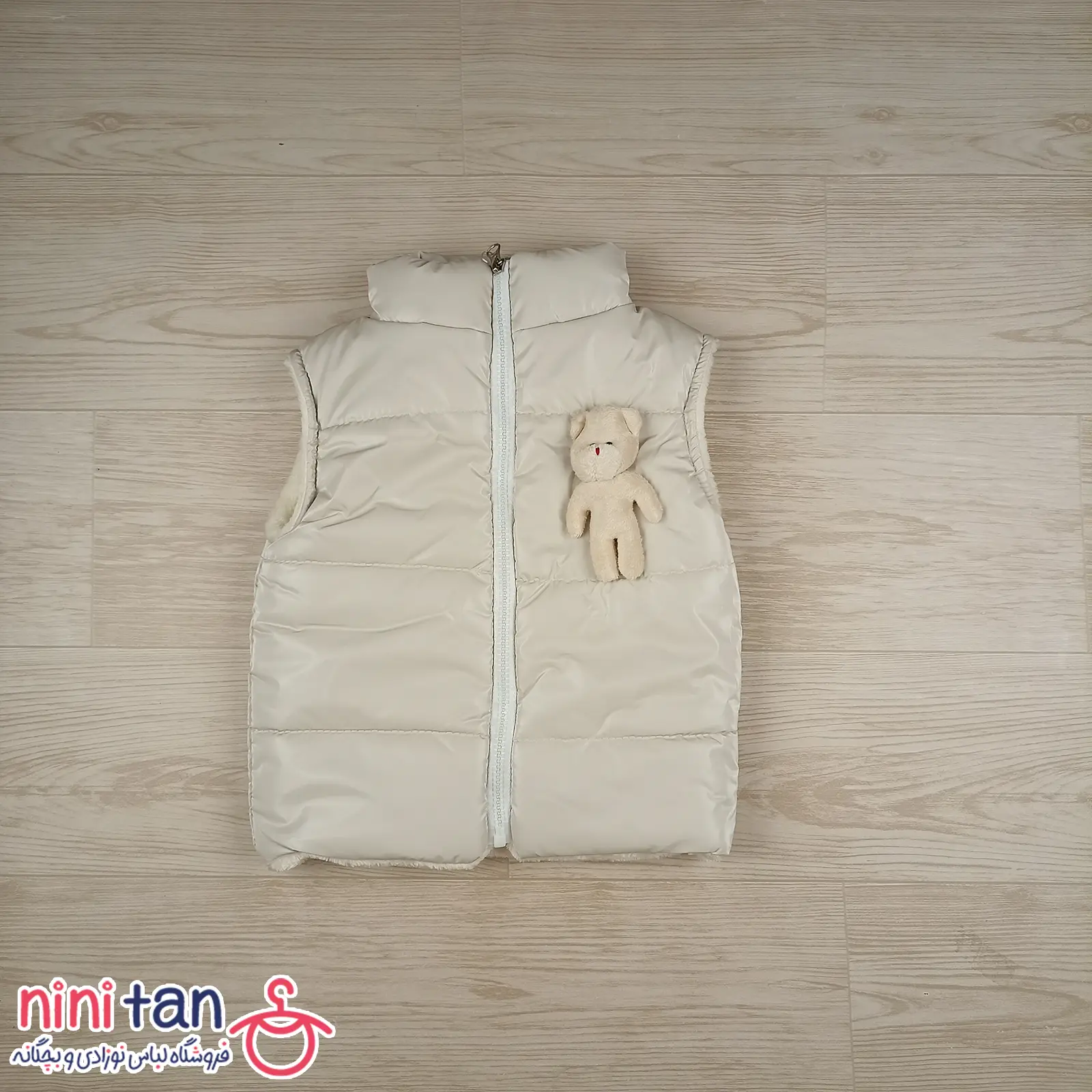 پافر بچگانه سیلیکونی عروسکدار سایز 4 و5 کرم (1) پافر بچگانه سیلیکونی عروسکدار