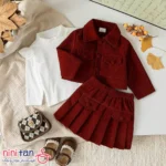 کت و دامن بچگانه مخمل سایز 1 تا 5