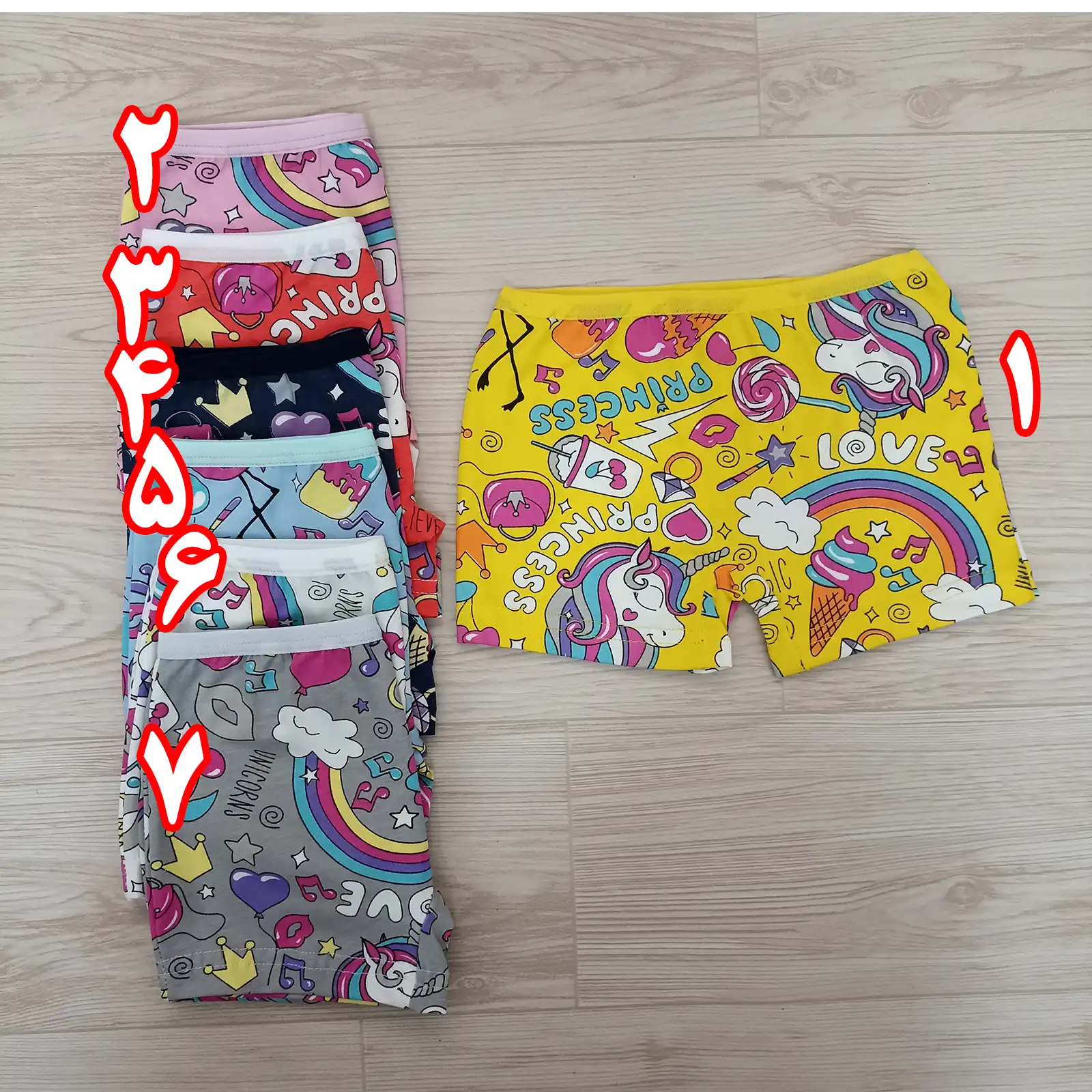 شورت دخترانه ۴ تا ۶ سال پادار یونیکورن