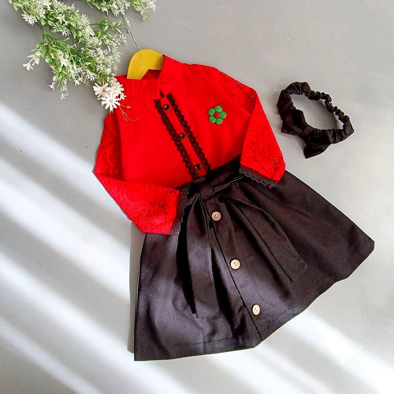 شومیز دامن دخترانه یلدا با تل