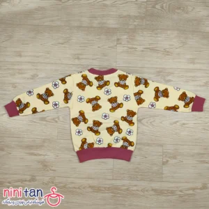 بلوز شلوار بچگانه دخترانه خرس و گل سایز ۳۵ تا ۵۰