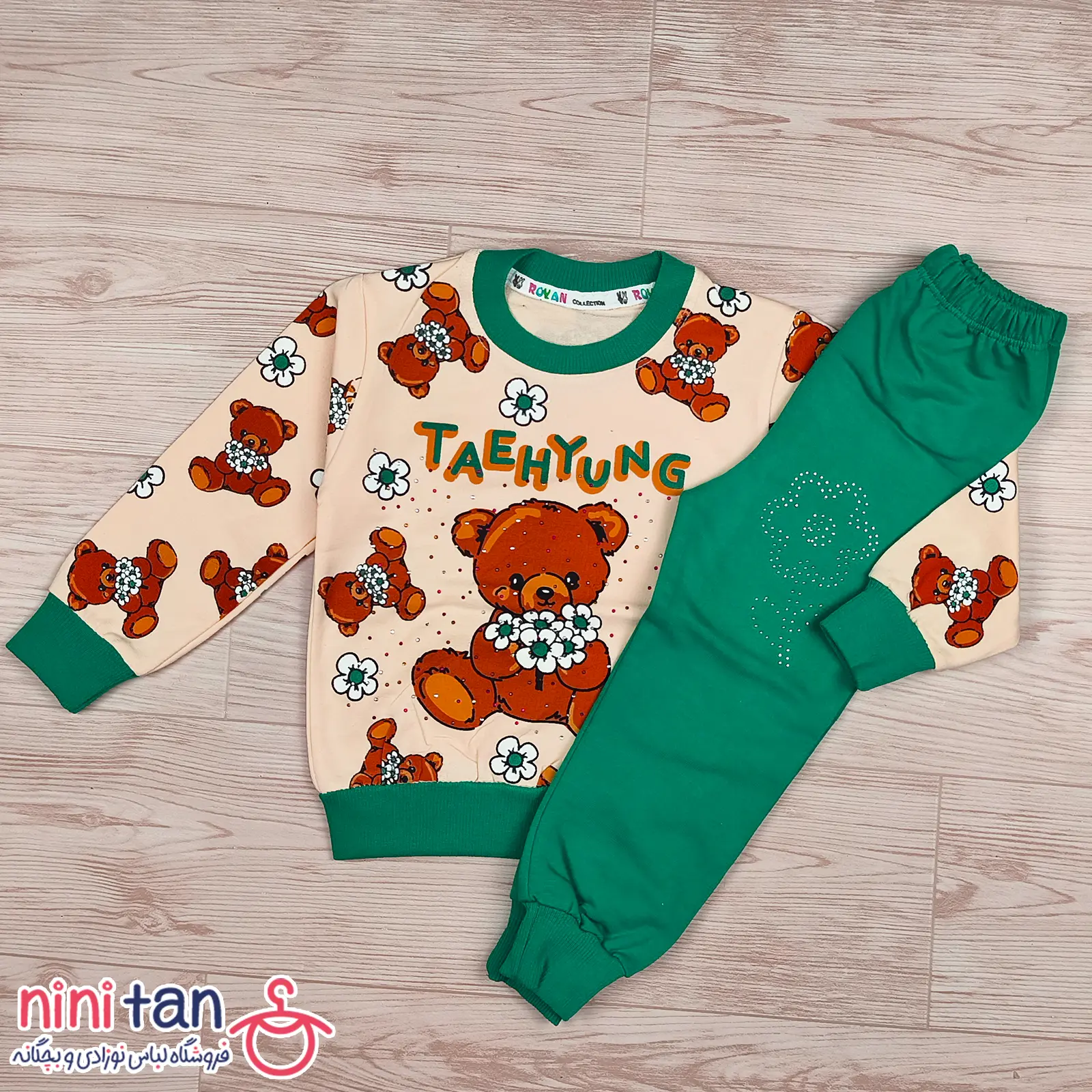 بلوز شلوار بچگانه دخترانه خرس و گل سایز ۳۵ تا ۵۰ (4) بلوز شلوار بچگانه دخترانه خرس و گل سایز ۳۵ تا ۵۰