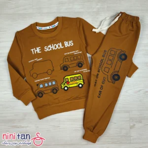 بلوز شلوار بچگانه طرح اتوبوس سایز ۴۰ تا ۵۰