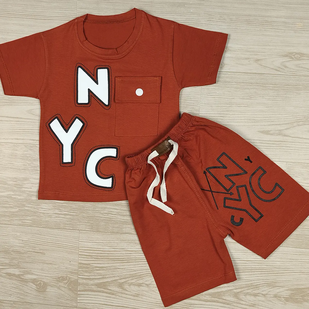 تیشرت شلوارک بچگانه NYC سایز 35 تا 50 (3) تیشرت شلوارک بچگانه NYC سایز 35 تا 50